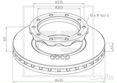 466.102-00A диск тормозной 430/203x45/131 n10