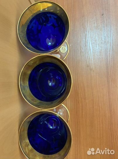 Бокалы фужеры Итали золото 24 К ручная работа