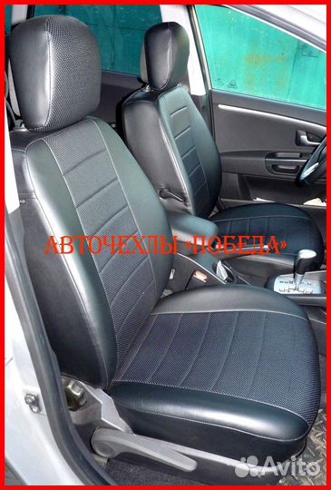 Чехлы Kia Ceed 1 из экокожи чёрные Классика