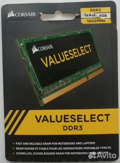Corsair ValueSelect 4 гб DDR-3