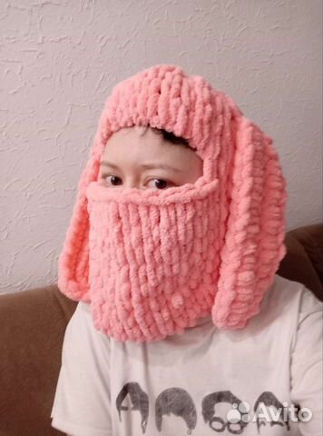 Балаклава вязаная с ушами