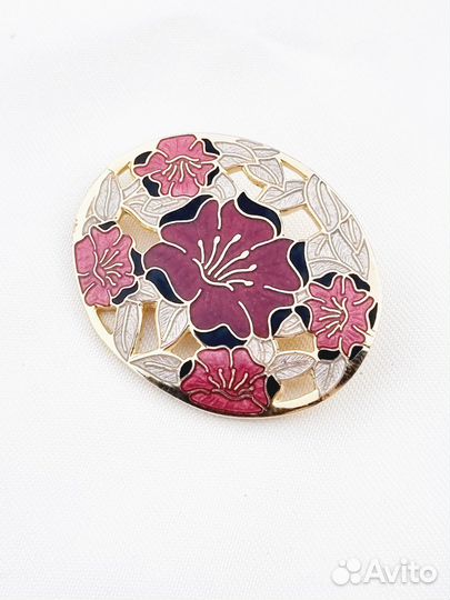 Винтажная брошь, Fish&Crow, клуазоне