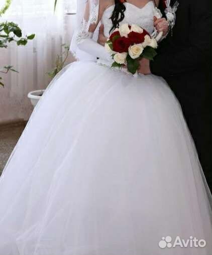 Свадебное платье 44-46 бу