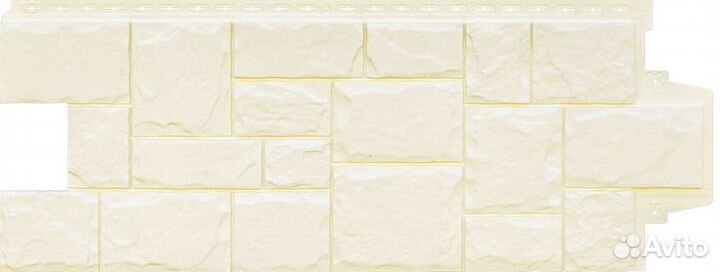 Фасадные панели Грандлайн Крупный камень молочный