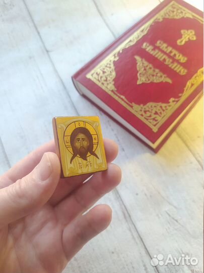 Спас Нерукотворный рукописная икона дорожная