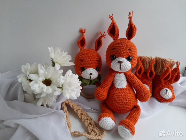 Мягкая игрушка ручной работы белочка набор