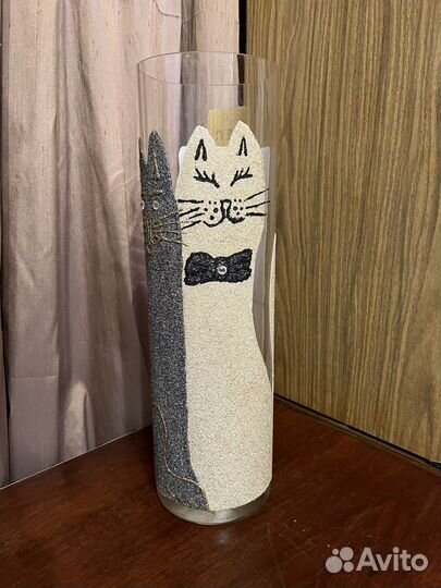 Ваза стекло Виком из коллекции Лав стори Кошки