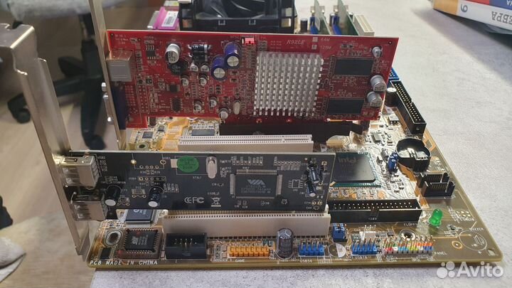 Материнская плата asus P4P800-X с cpu, ram, gpu