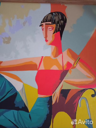 Картины большие холст, Астронавт,статуя, цветы