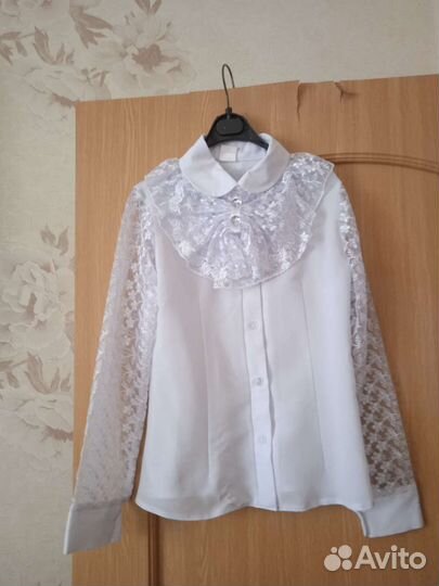 Блузка школьная нарядная на рост 122-128
