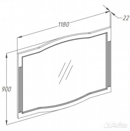 Зеркало Опадирис Лаура 120 белое матовое