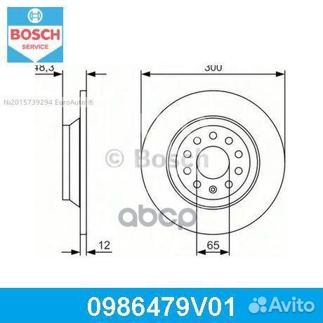 Диск тормозной задний '0986479V01 Bosch
