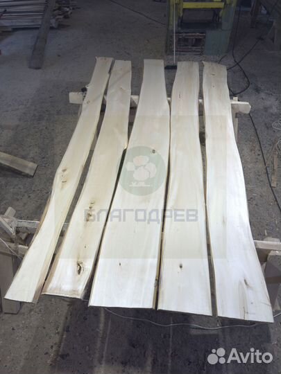 Необрезная доска липа 3 сорт 50 мм термо