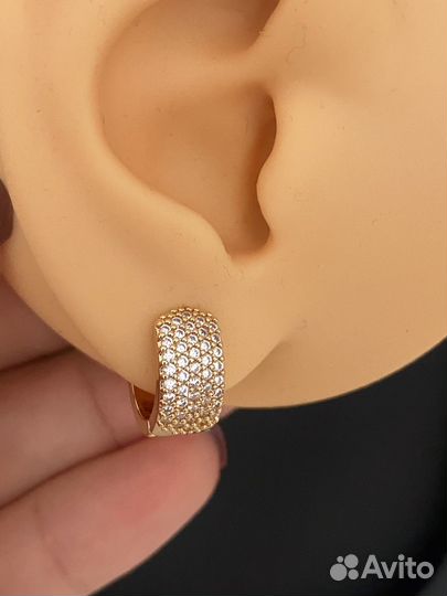 Серьги позолота