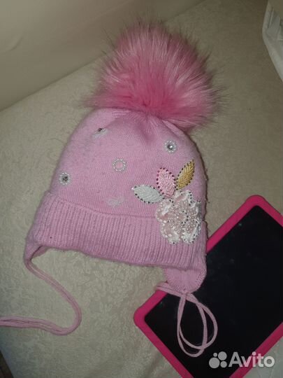 Шапка зимняя для девочки на 2-3 года