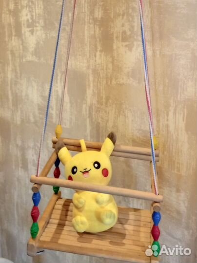 Качели детские подвесные, деревянные