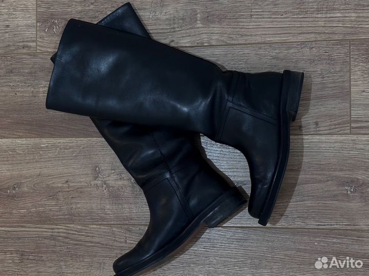 Сапоги трубы натуральная кожа 36 zara