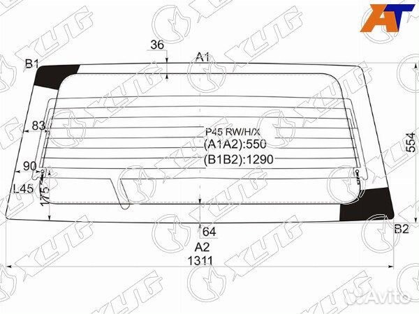 Стекло заднее mitsubishi pajero sport