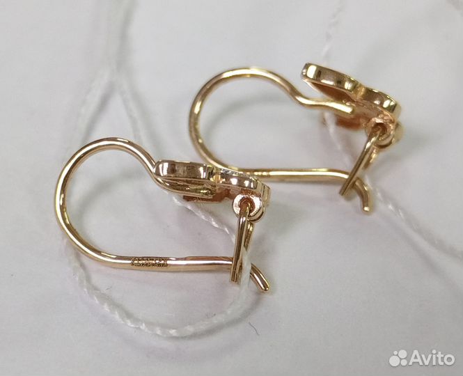 Золотые серьги с фианитом (7720)