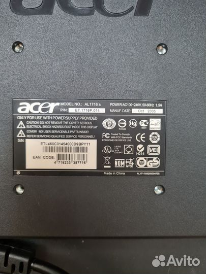 Монитор Acer v193HQV, al1716