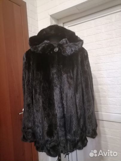 Шуба норковая с капюшоном 54-56