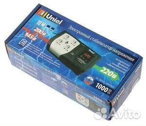 Стабилизатор напряжения Uniel U-ARS-1000/1 чер/бел