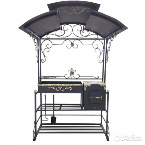 Мангал кованный с крышей “Орхидея”