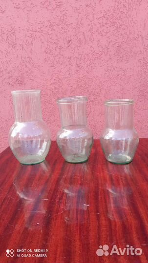 Стеклянные крынки и банки, старинные