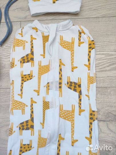 Кокон для новорожденных + пеленка-кокон и шапочки