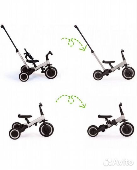 Детский беговел-трехколесный велосипед TR007 4в1