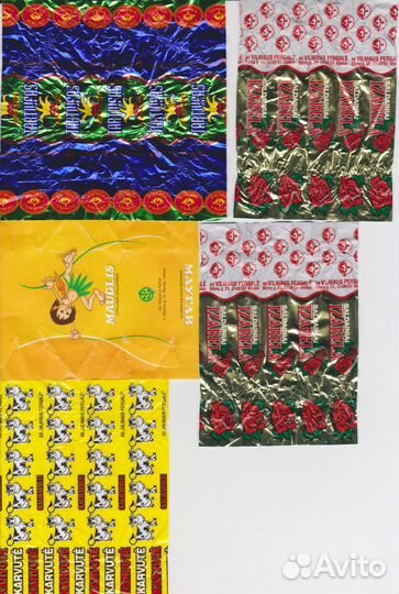 Конфетные обёртки Литвы разных лет