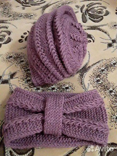 Шапочка, снуд и варежки