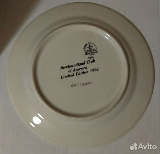 Фарфоровая тарелка Ньюфаундленд Собака США