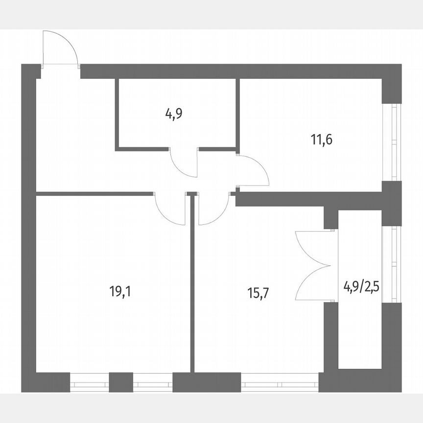 2-к. квартира, 63,3 м², 2/11 эт.