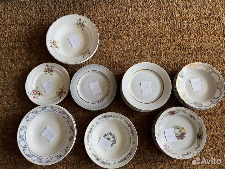 Набор столовой посуды тарелки СССР и другие