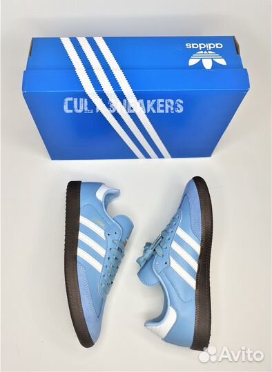 Adidas samba blue голубые