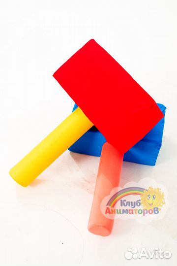 Молоток мягкий поролоновый реквизит для аниматоров