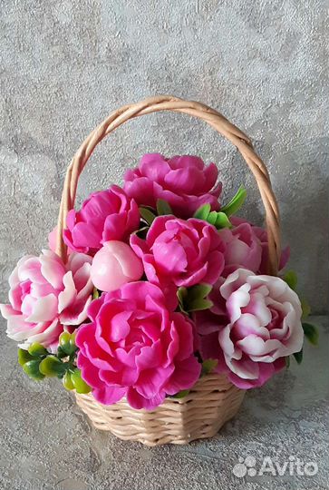 Букеты цветов из мыла пионы,лилии,розы