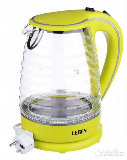 Чайник электрический 1,7л, 1850Вт,рефленое стекло