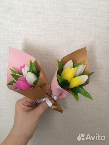 Букет тюльпанов из мыла