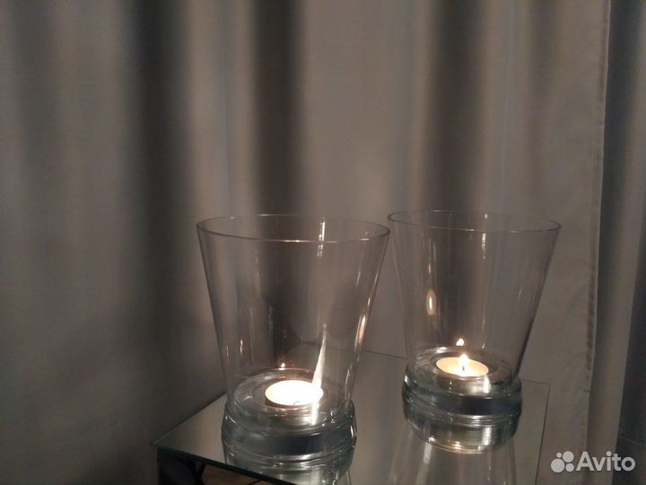 Стеклянные подсвечники фонари Икеа