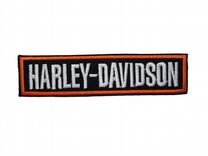 Нашивка патч Harley Davidson прямая черно-оранжев