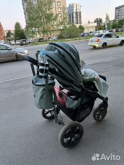 Коляска 3в1 Peppy Sandra Eco мятная экокожа