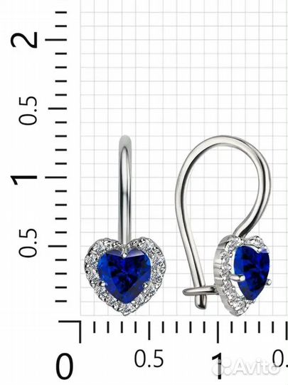 Серьги сердечки серебро 925