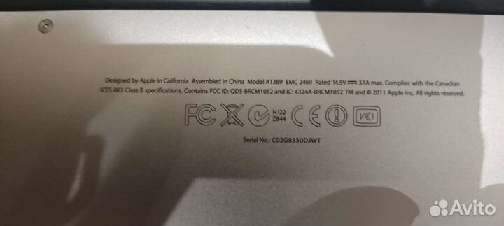 Apple MacBook Air 13 2011 A1369