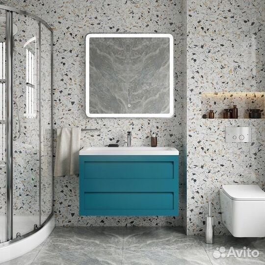 Тумба с раковиной Art&Max Platino 90 голубой