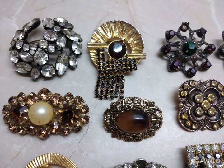 Броши, кулоны времён СССР. Винтаж. Камень. Аврора