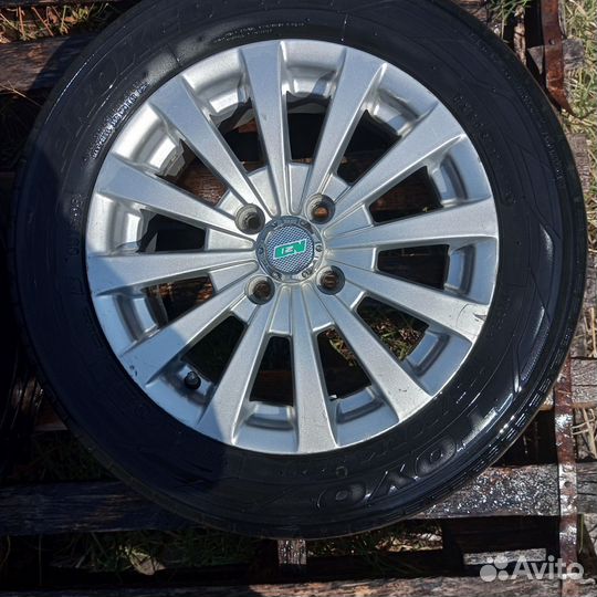 Литые диски r 14 4x98 с резиной toyo185/60 лето