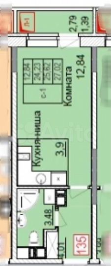 Квартира-студия, 26 м², 13/17 эт.