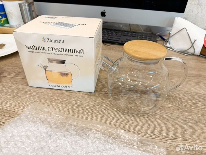 Чайник стеклянный новый